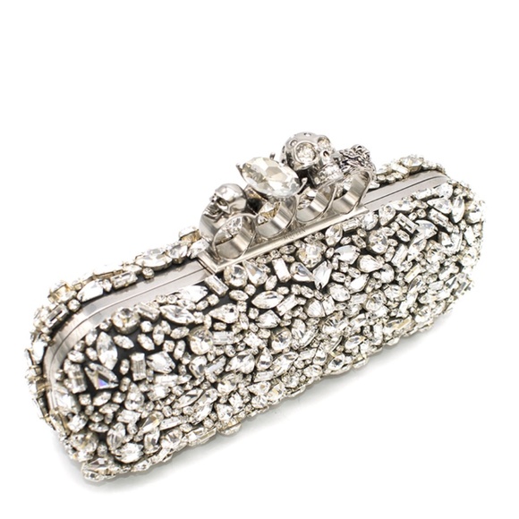 Alexander McQueen Swarovski Crystal Skull Four-Ring Box Clutch - Picture 4 of 17
